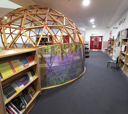 Contravision – One way film in children's library reading pod